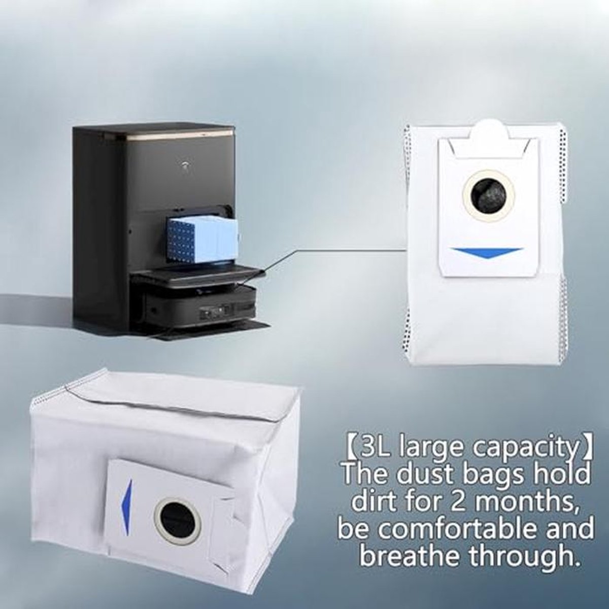 Antibacteriële Stofzuigerzakken voor All-in-one Omni-Station - 5 Stuks, 3L Capaciteit