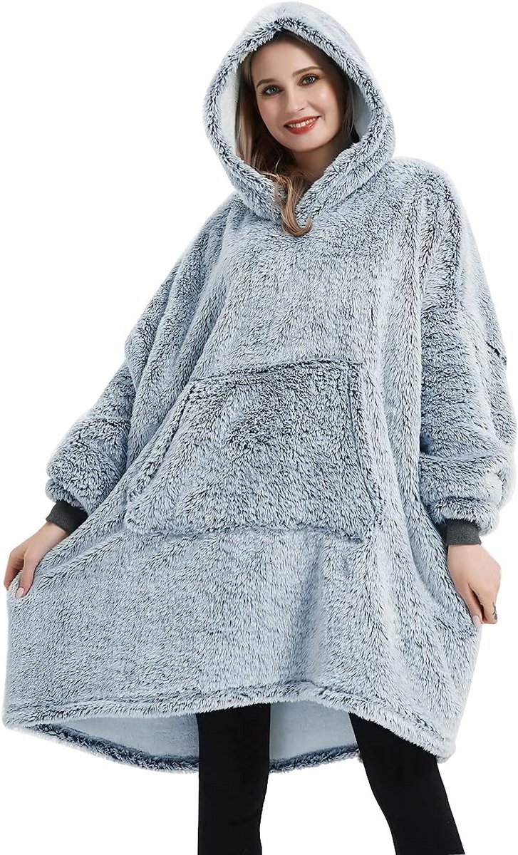 Ultrasoft Teddy Fleece Deken voor Volwassenen en Tieners - Draagbare Oversized Hoodie Dekens