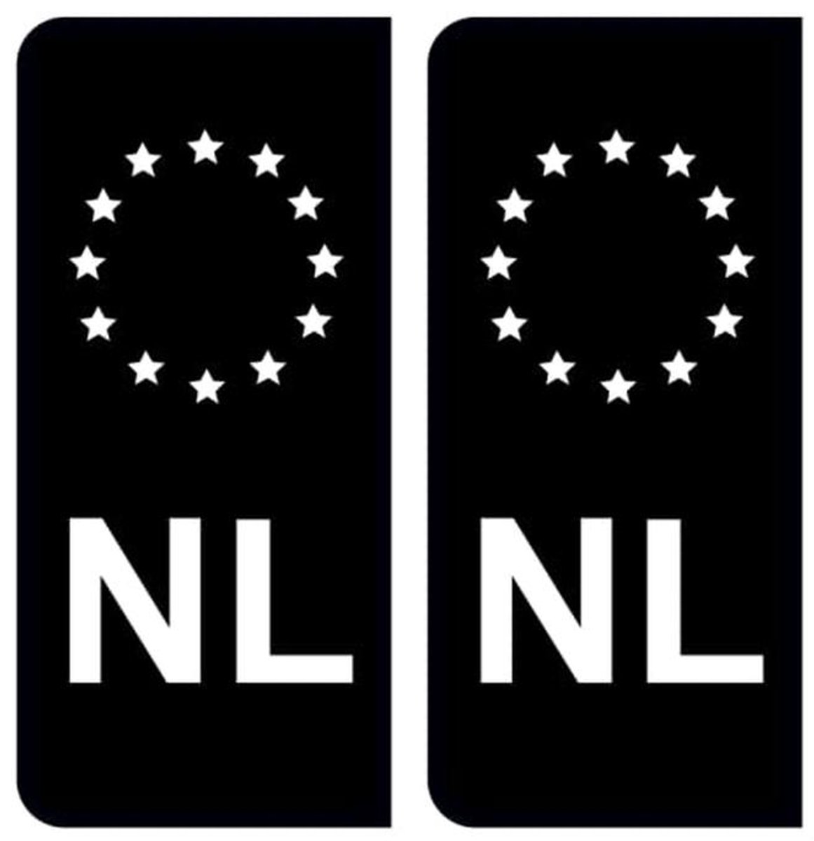 Stickers voor auto nummerplaten - Landen, laag, EU, zwart