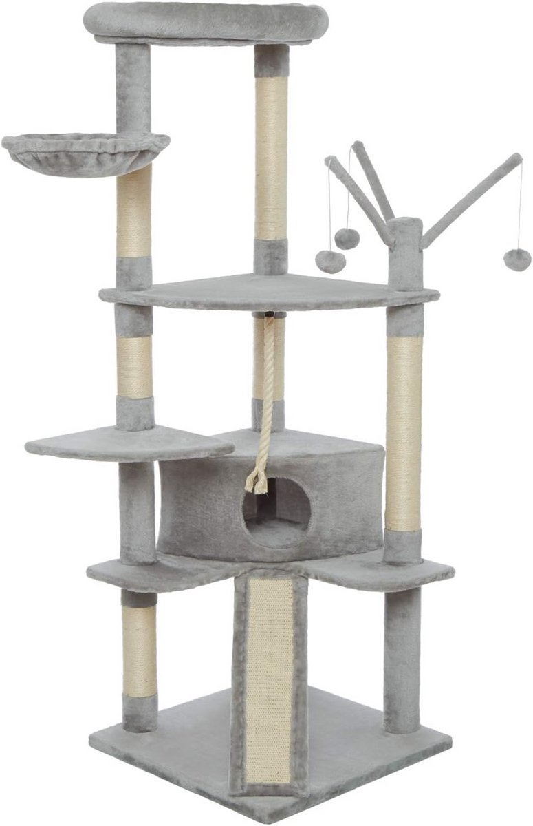 Kattenboom met Glijbaan en Krabpalen voor Grote Katten - 167 cm Hoog
