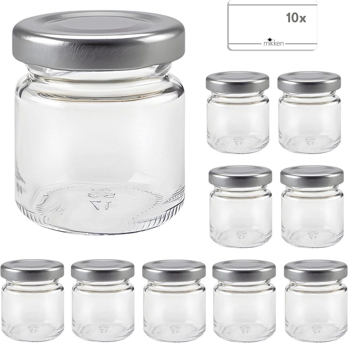 10 mini jampotten 53 ml - Inmaakpotten met schroefdeksels