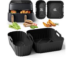 Accessoires Siliconen Heteluchtfriteuse Gescht voor Philips Dual Basket Airfryer 3000-5000 Serie 9L(6L/3L), Airfryer Siliconen voor Cookwise Dual Zone 9L(3L/6L)