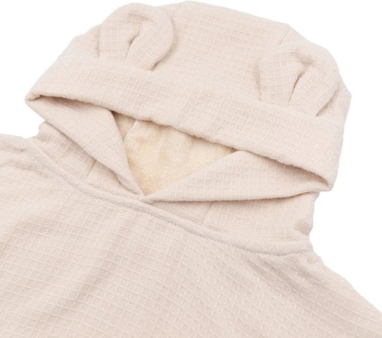 Bamboom Badponcho Baby 0–2 Jaar - Bamboe Wafel Terry - Warm White — afbeelding 4