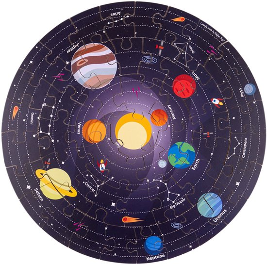 BigJigs zonnestelsel puzzel - educatieve ronde vloerpuzzel ruimte.