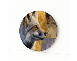 Vossenhoofd - Wandkunst rond - Dibond muurcirkel - 40x40 cm