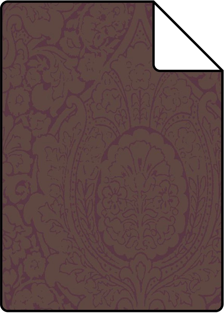 Proefstaal Origin Wallcoverings behang ornamenten donker paars - 26,5 x 21 cm - 345435-S