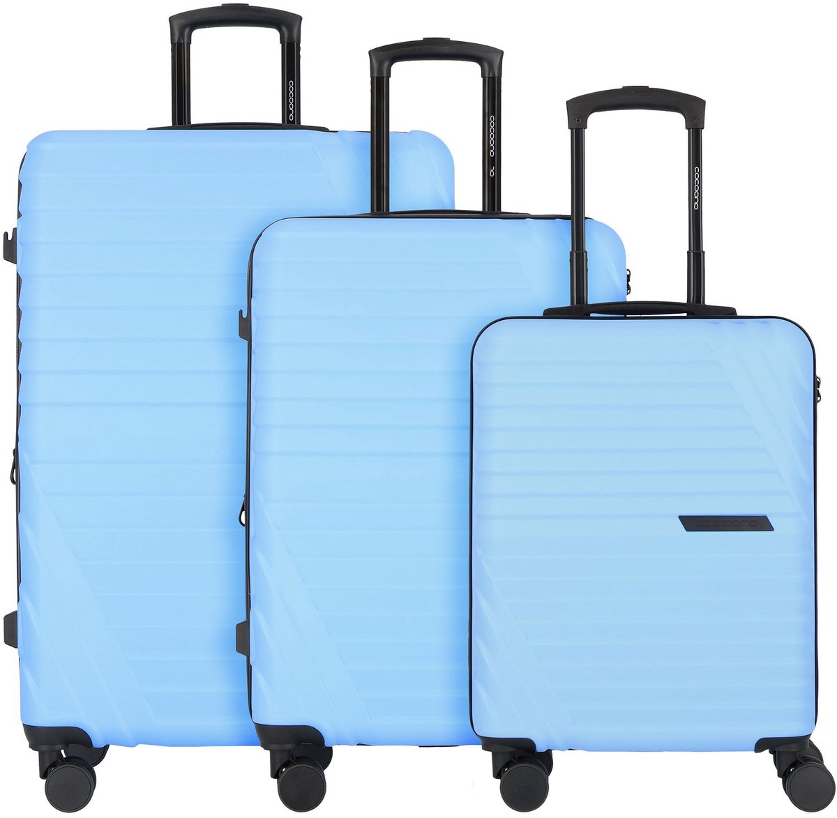 cocoono Larnaka 4 wielen Kofferset 3-delig met uitbreidingsplooi - Harde bagage - TSA slot - blau