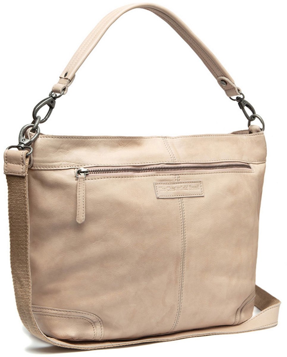 The Chesterfield Brand Leren Shopper Bolivia Hobo Large Beige