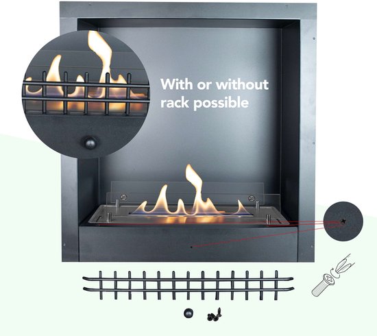 Cheminée au bioéthanol Xaralyn Cadiz Classic - Habillage de cheminée en MDF Witte - Chauffage 3 KW