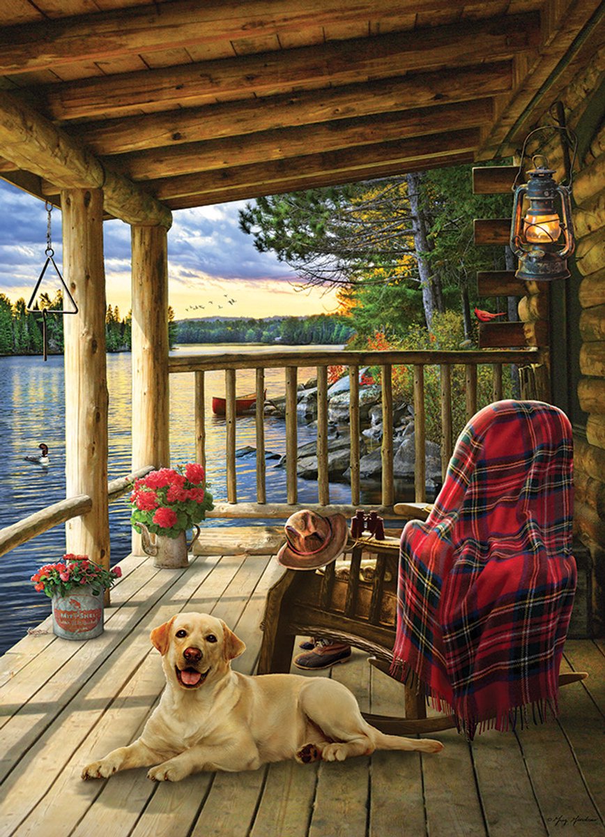 Cobble Hill legpuzzel Cabin Porch - 1000 stukjes natuur puzzel.