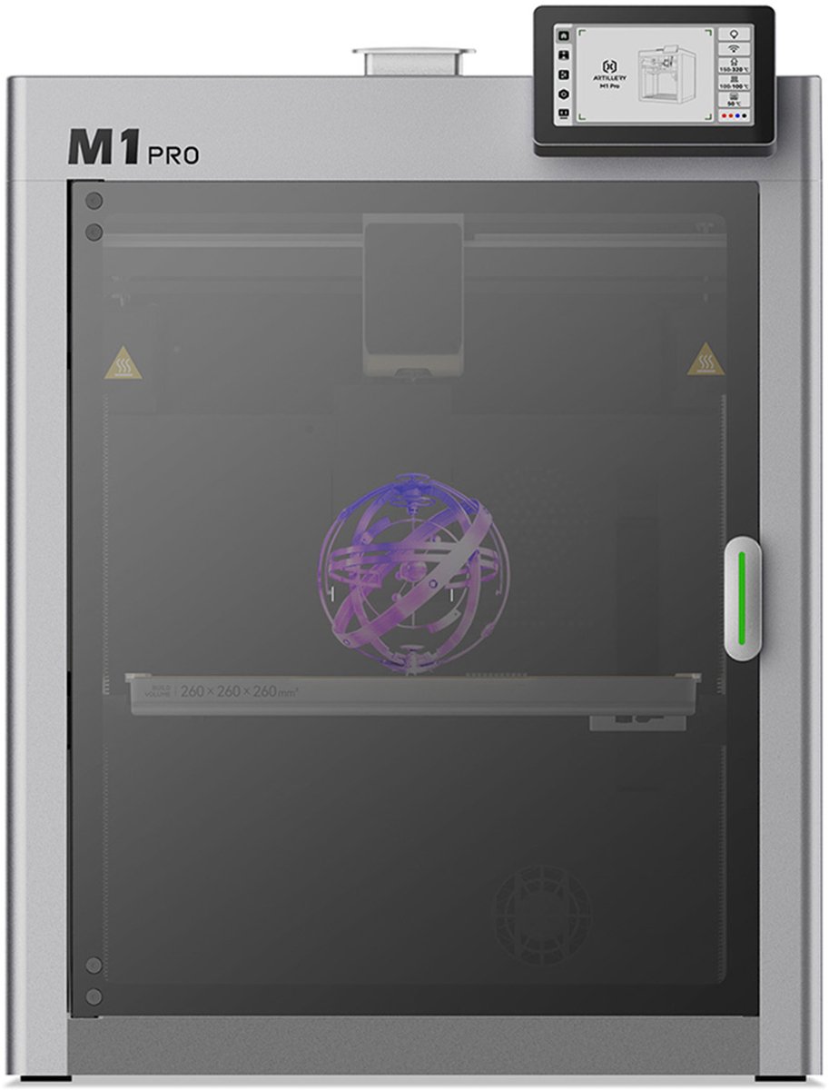 Artillery M1 Pro S1 3D-printer - 600 mm/s- Intelligente Temperatuur-/Smart loop-regeling - Aluminium Frame - 260 × 260 × 260 Millimeter³ Bouwvolume - Zilver