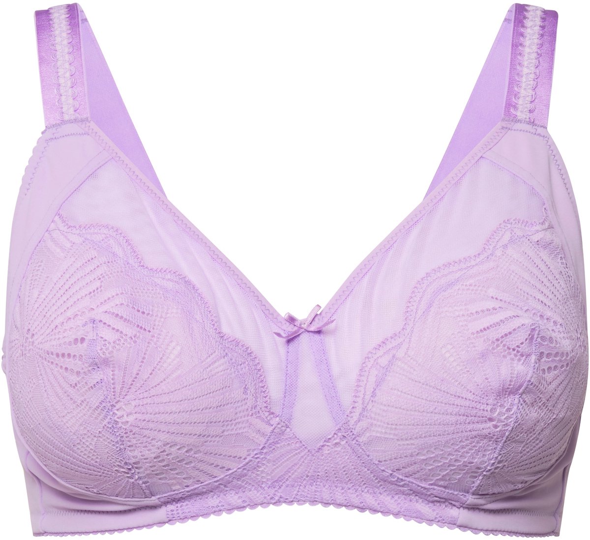 Ulla Popken - Dames - BH zonder beugel mesh kant - Sering - Maat 90D