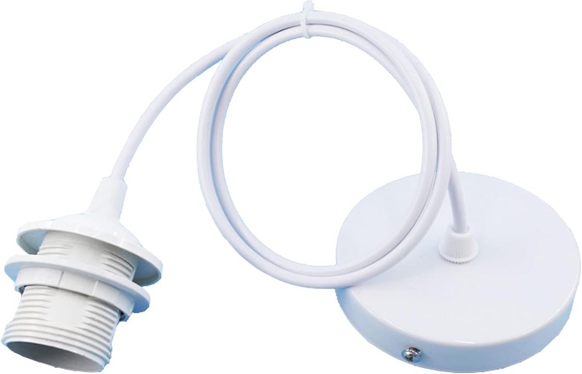E27 Plafondlamp Fitting met 100cm Kabel in Trendy Wit
