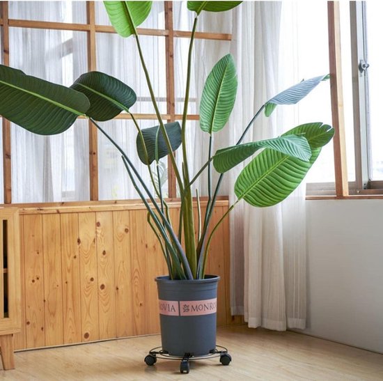 Plant Caddy, ronde ingemaakte plantenstandaard op wielen, Heavy Duty bloempot rek op rollen plantenbak trolley met universele wielen voor binnen buiten thuis tuin van Wagner. — afbeelding 5