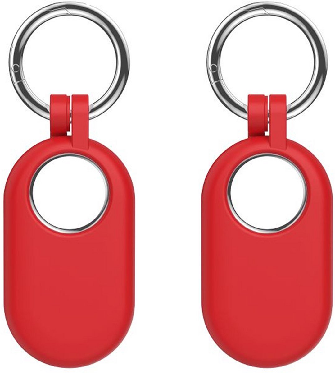 Sleutelhanger geschikt voor Samsung SmartTag 2 - Taghouder - Siliconen - 2 stuks - Rood - CHPN