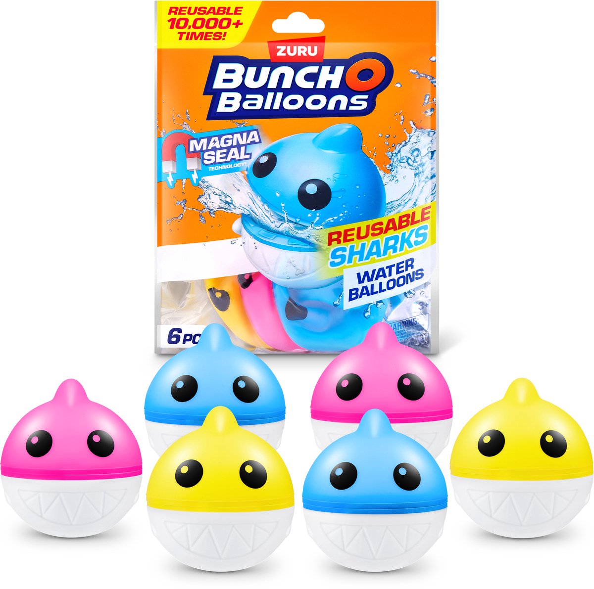 Bunch O Balloons Reusable Shark Water Balloons (6pack)