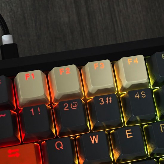 JakeTsai Side Printed Keycap-PBT Keycaps, Walnut Textures, Shine Through Double Shot Keycap 75 Percent, Dye-sub, Cherry Profile Keycaps for Gateron MX Switches Mechanical Keyboard