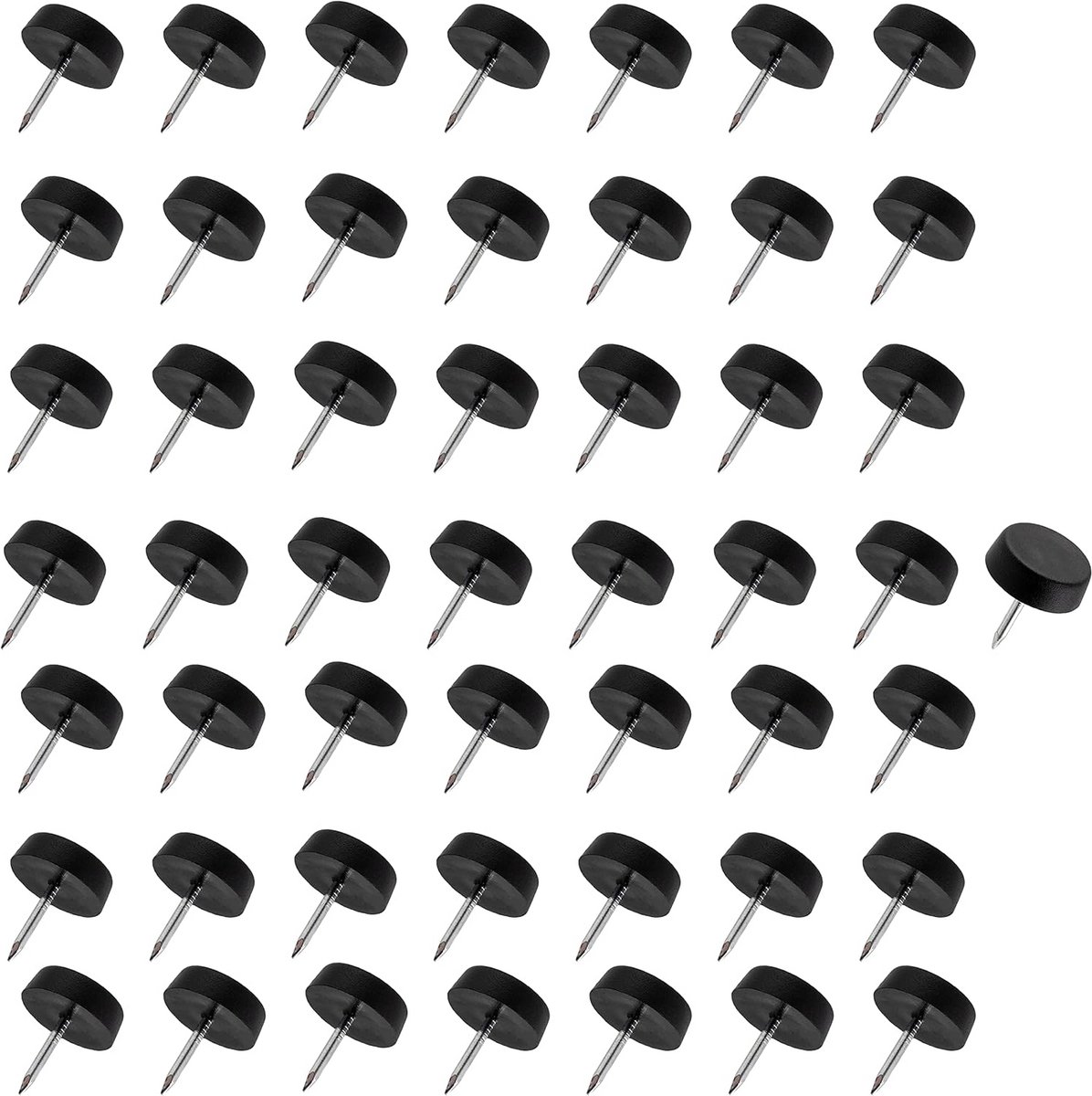 Set van 50 Schuifdoppen voor Ronde Stoelpoten Ø 16 mm - Zwarte Kunststof Vloerbeschermers