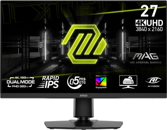 MSI MAG 272URDF E16 - UHD Gaming Monitor - Rapid IPS - Dual Mode - 160Hz - 27 Inch