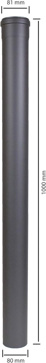 Verlengstuk Pelletkachel Pijp 1000 mm Grijs Ø 80 mm