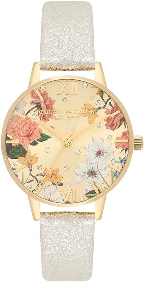 Dameshorloge met Zilverkleurige Wijzerplaat en Zilveren Leren Band