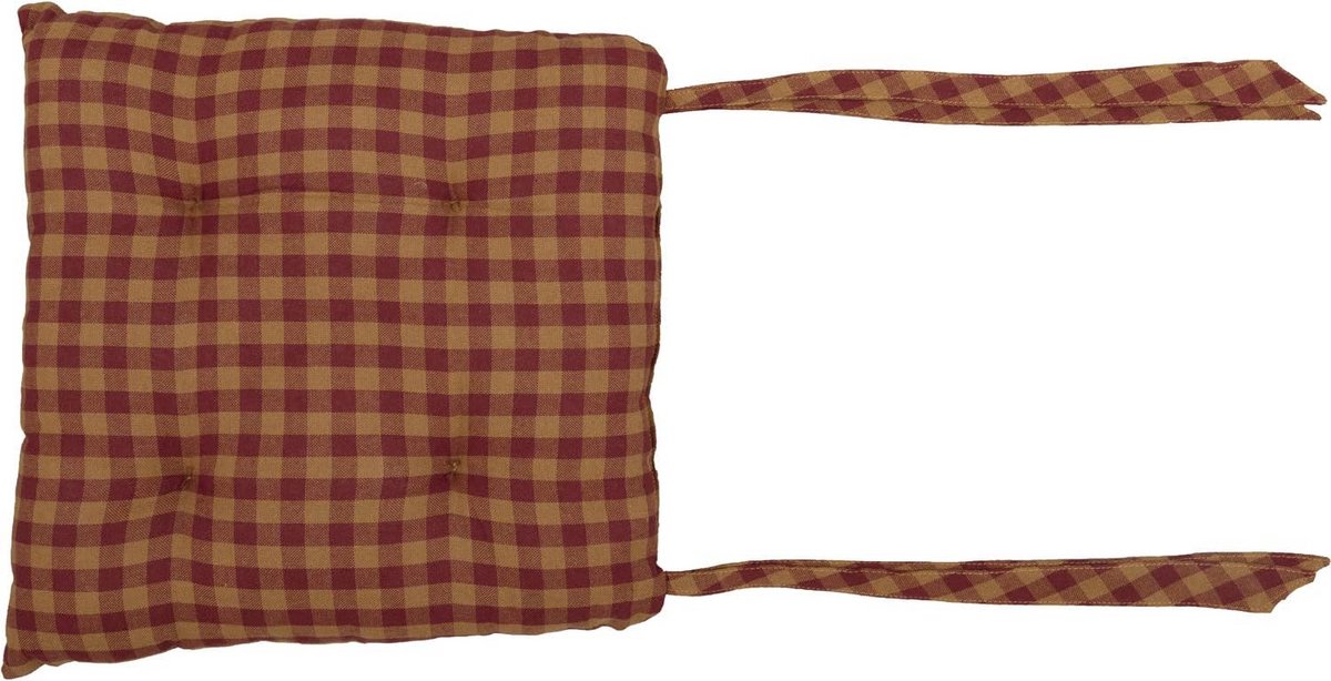 Set van 2 Comfortabele Bordeaux Rode Stoelkussens 38x38 cm - 100% Katoen