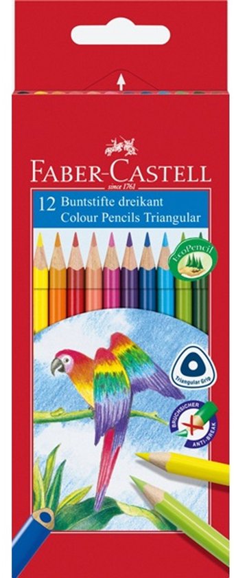 Faber Castell Kleurpotlood FC driekant – kartonnen etui à 12 st.