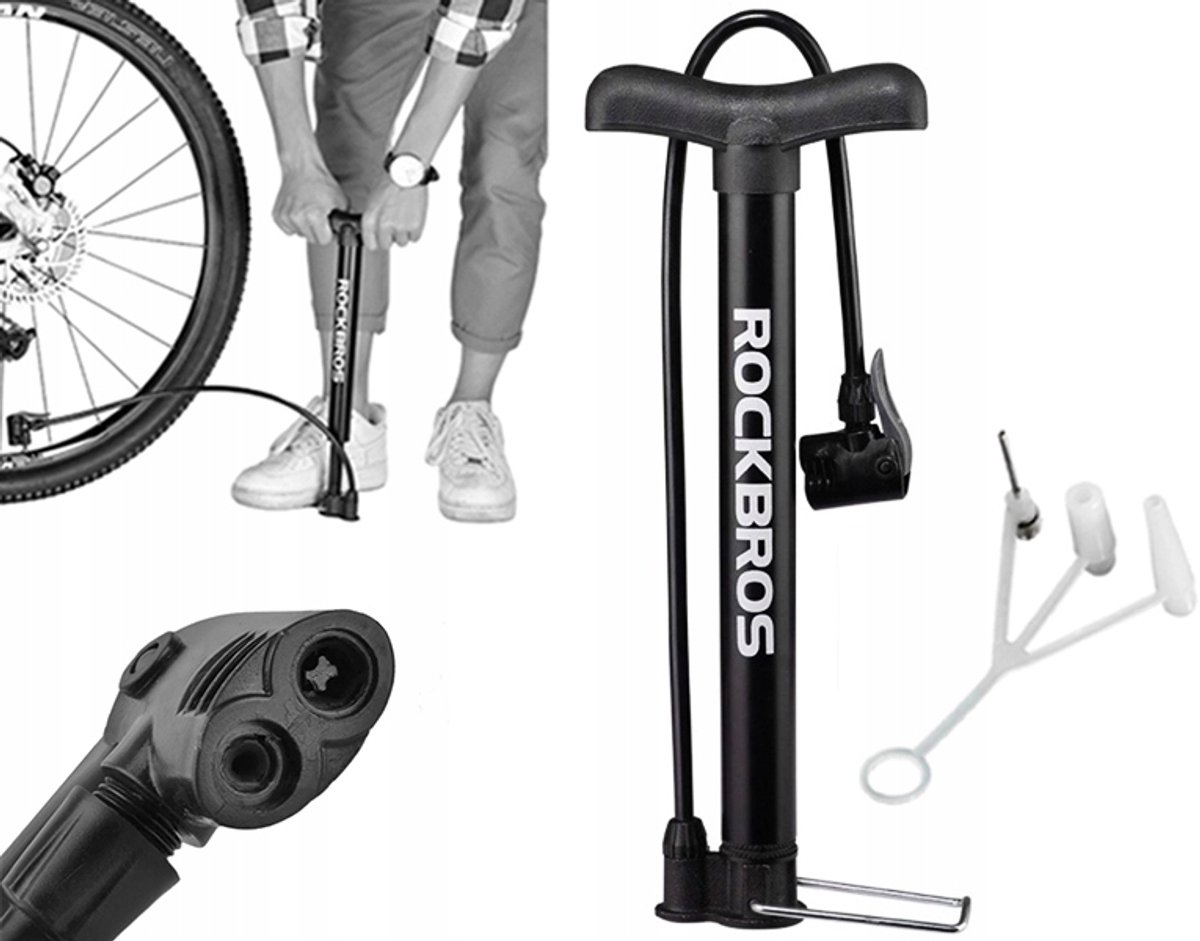 Vloerfietspomp met slang voor fiets, bal, boot - Aluminium
