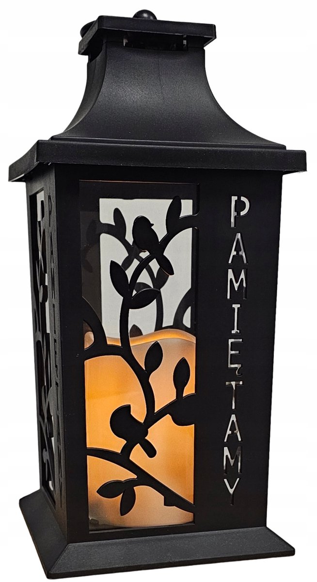 LED Graf Lantaarn 'Pamiętamy' Zwart 29cm