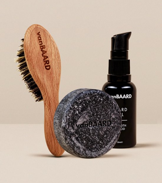 vanBAARDformule Baardverzorging Set - Baardolie, Baardshampoo & Baardborstel - Speciaal voor de Gevoelige Huid
