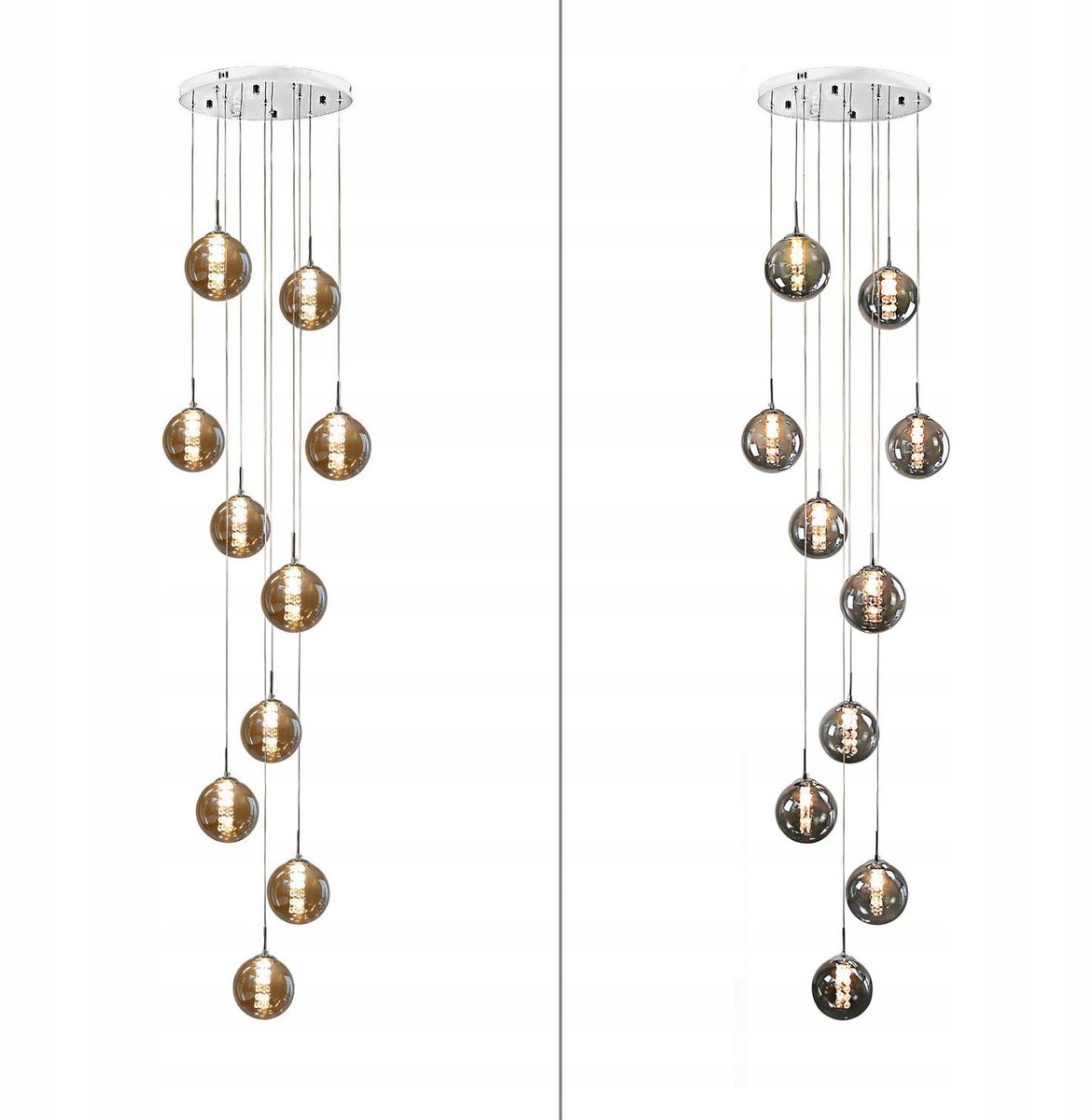 Moderne Hanglamp Glazen Bollen 10x G4 Fitting