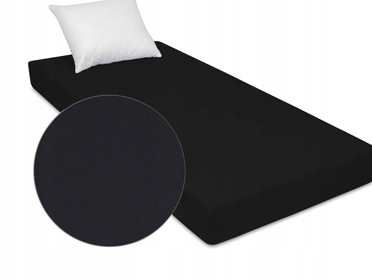 Zwart Jersey Hoeslaken 90x180 cm - 100% Katoen