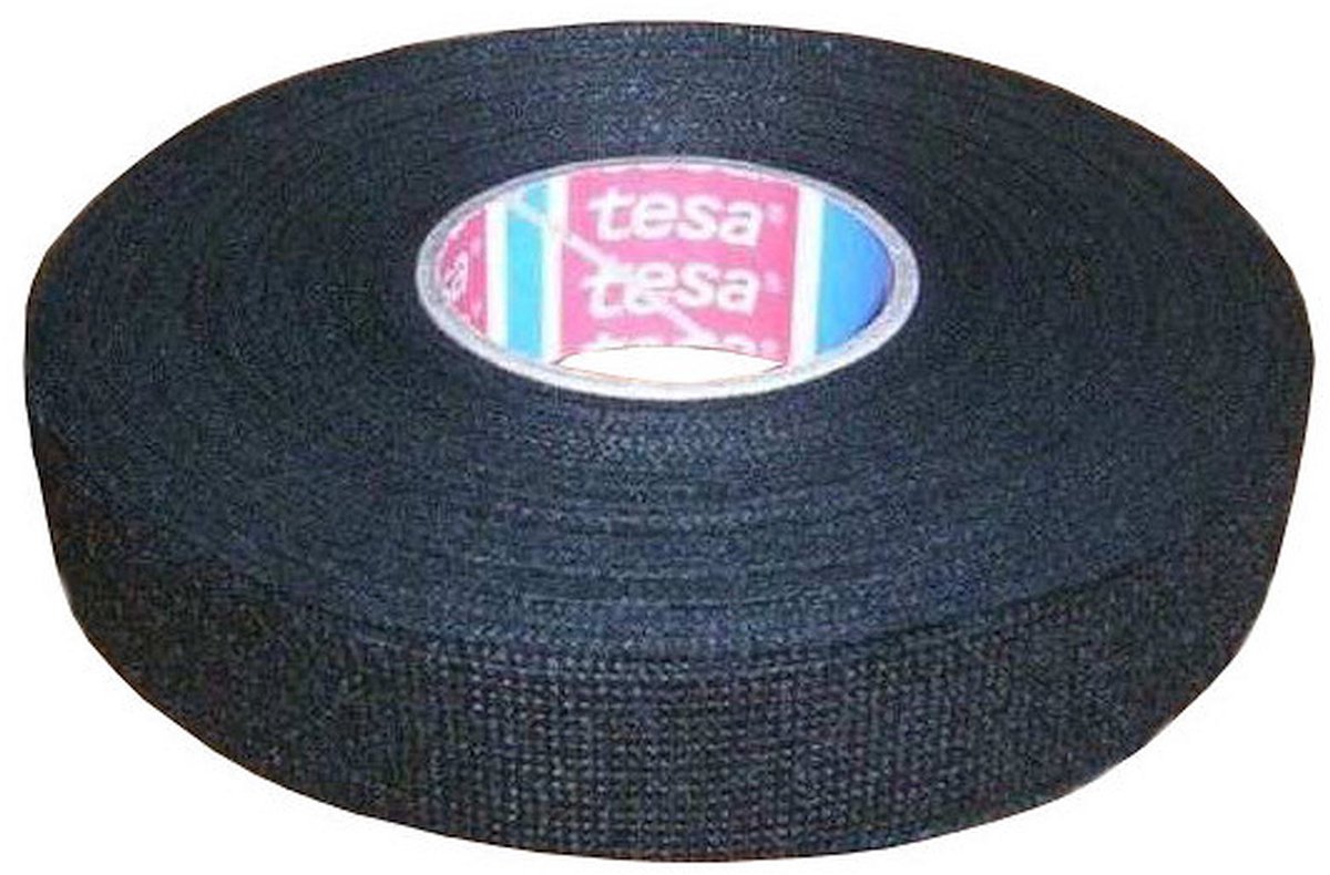 Tesa Stoffband 9mm x 25m Zwart - Kabelbescherming