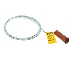 Kanalisatieveer 5mm x 1.5m - Ontstopper met Houten Handvat