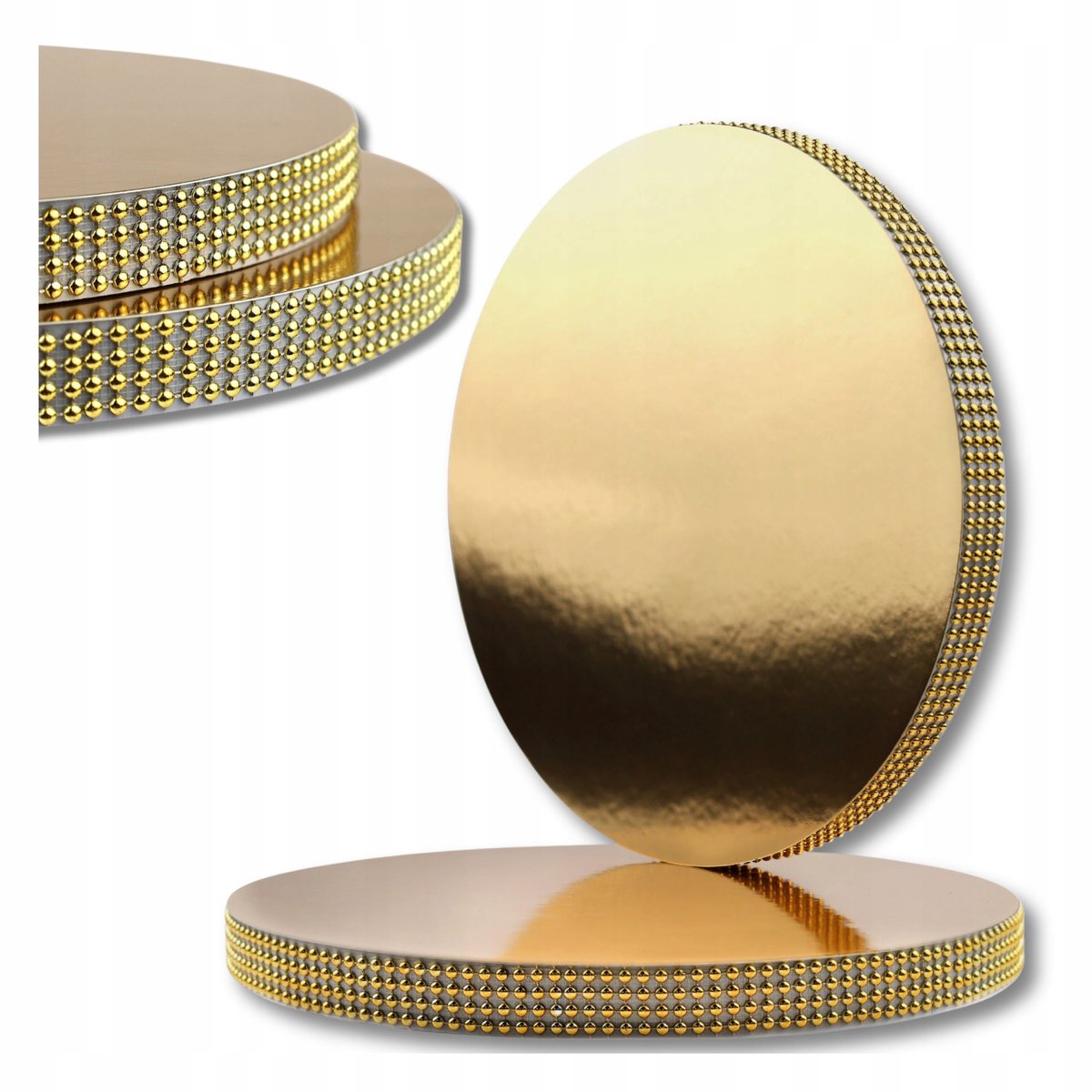 Gouden Taartonderlegger 40 cm met Glitterrand - Dik & Voedselveilig