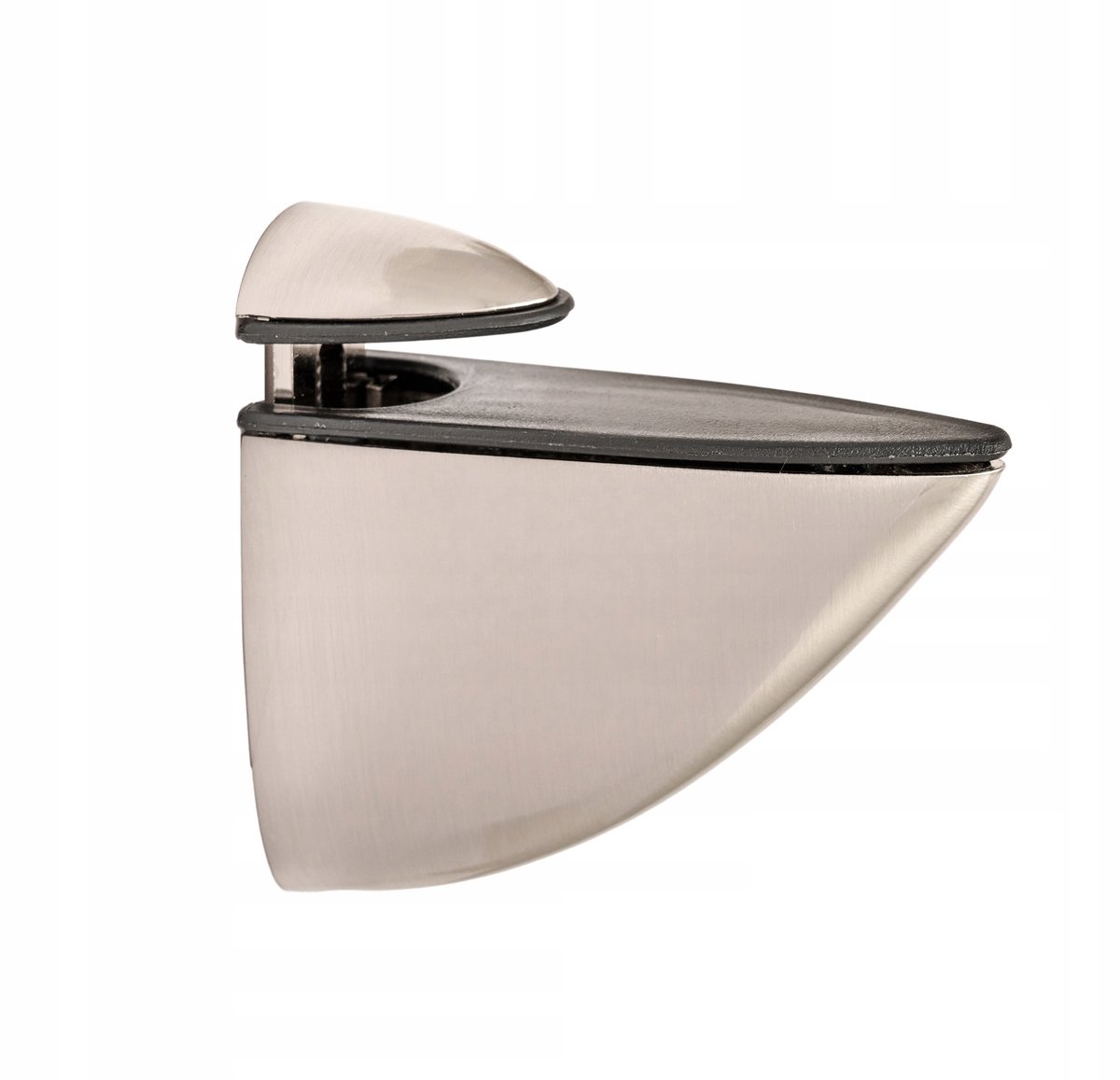 Wandsteun voor Glazen Plank - Satin Aluminium - Max 15mm dikte