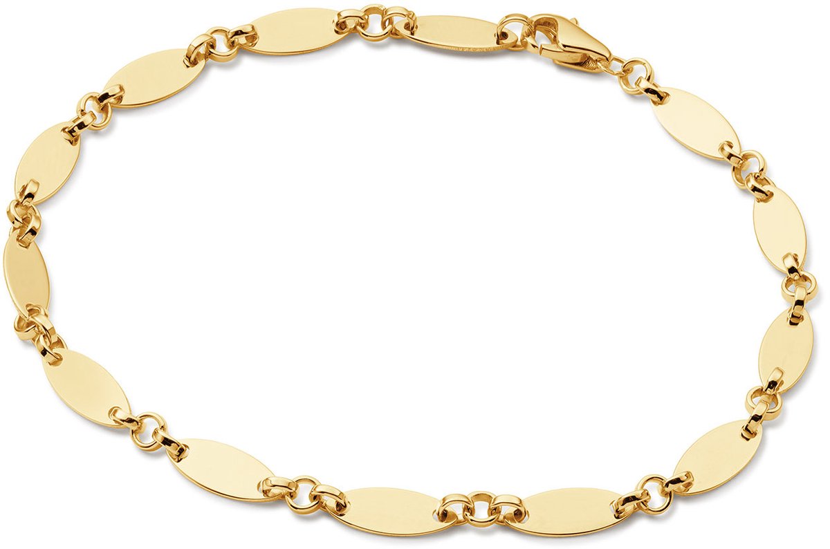Gouden Ovale Plaatjes Armband 585