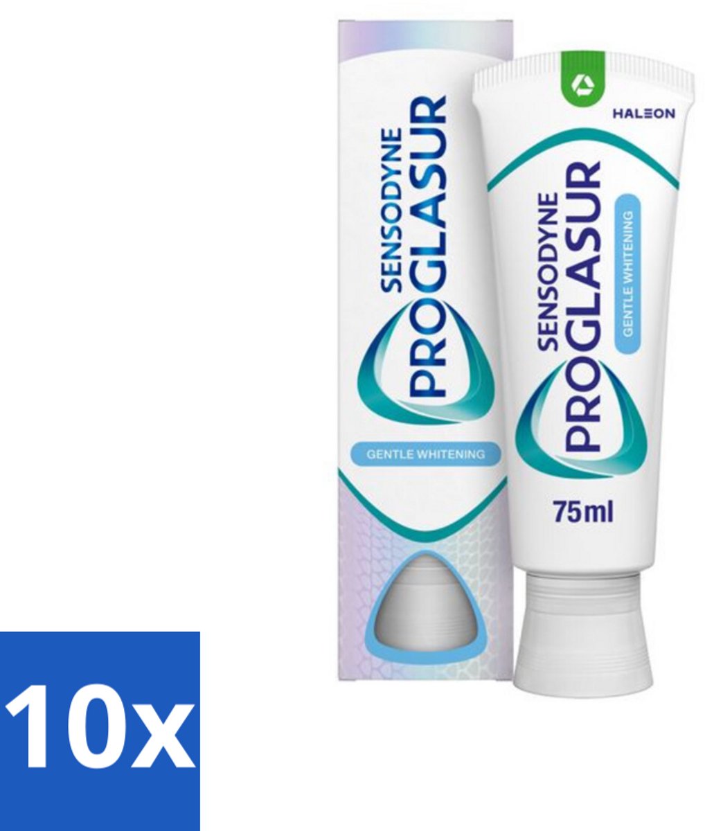 10 x Sensodyne - Tandpasta - Proglasur Gentle Whitening - Tandglazuur Versterkend - 75 ml - Tandpasta - Tandglazuur - Tanderosie - Witte Tanden - Fluoride