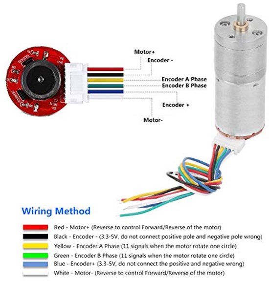 Encodeur Dc Moteur réducteur de vitesse à engrenages avec encodeur DC 12V pour ...