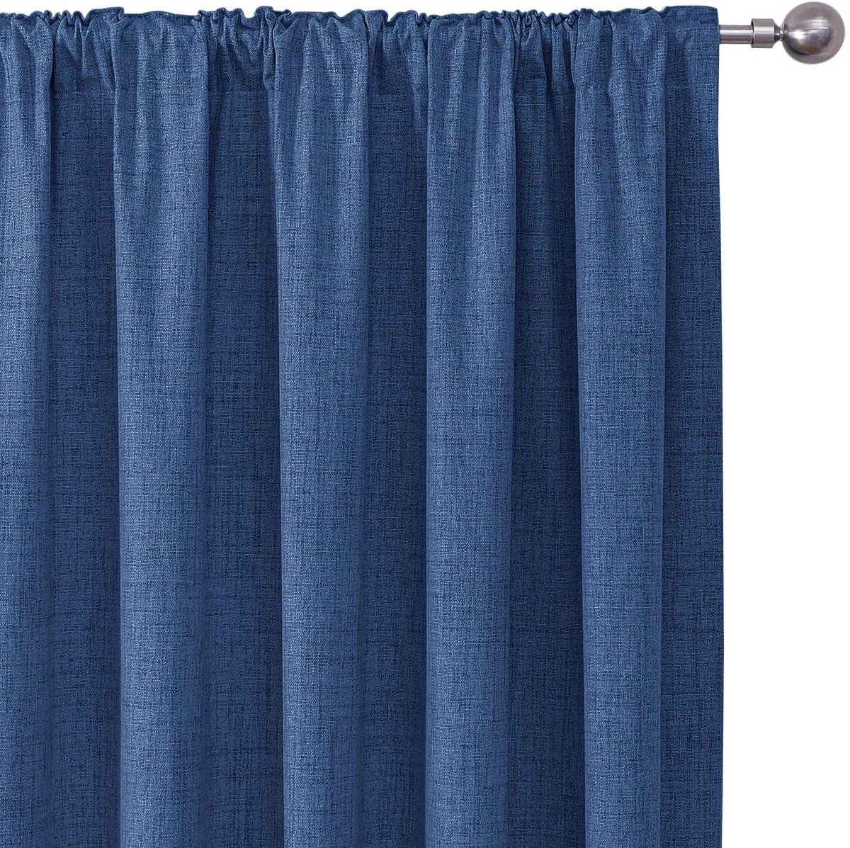 Unyqoos Marineblauwe verduisteringsgordijnen met plooiband voor optimale privacy en geluidsisolatie Donkerblauw