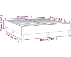 vidaXL - Boxspring - bed - 180x200 - cm - fluweel - donkergrijs