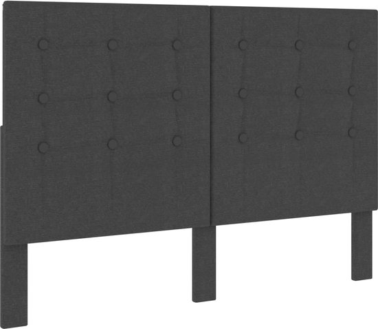 vidaXL - Hoofdbord - 140x200 - cm - getuft - stof - donkergrijs