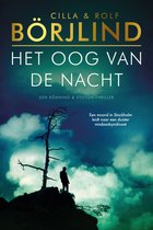 Book cover for 'Het oog van de nacht' by Cilla & Rolf Börjlind, featuring a silhouetted man standing on a hill.