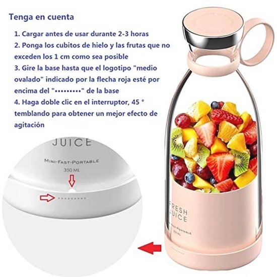 Draagbare Mini Blender voor Smoothies en Milkshakes - 350 ml USB Opladen van Merkloos — afbeelding 4