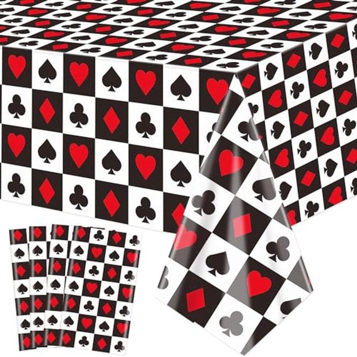 4 Stuks Rechthoekige Tafelkleden voor Casino en Poker - Perfect voor Picknick, Verjaardag en Kaartspellen