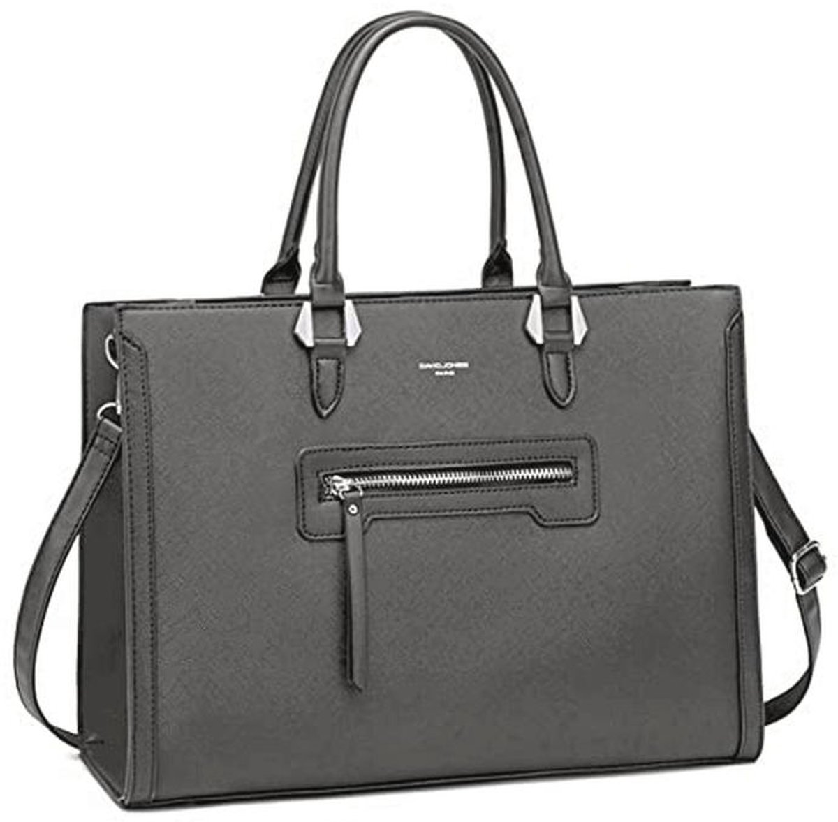 Grote Elegante Dames Handtas - Shopper van PU Leer met Veel Vakken - Perfect voor School, Werk en Dagelijks Gebruik - Grijs