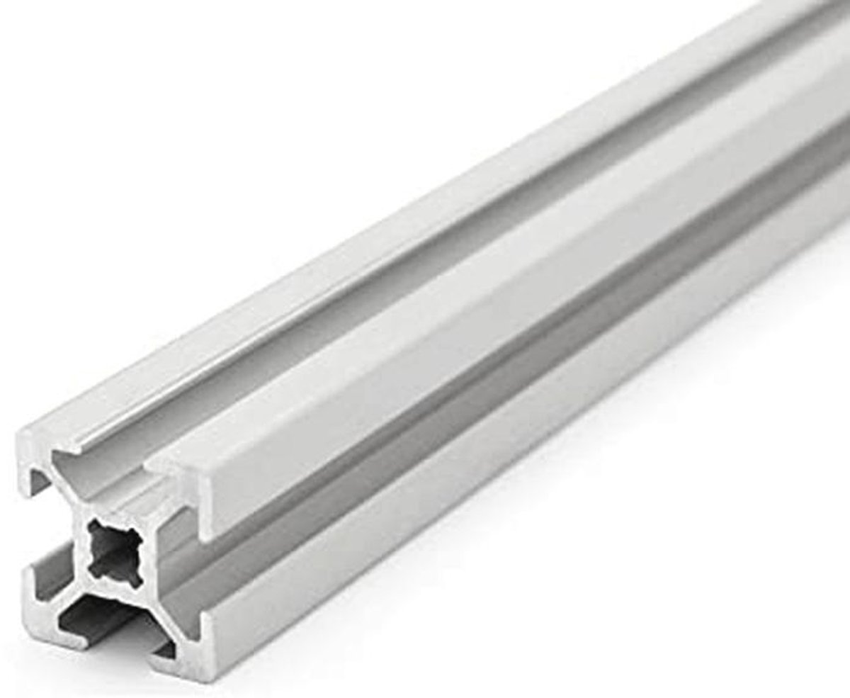 Aluminium profiel 20x20 mm met groef 6 - 1200 mm lengte