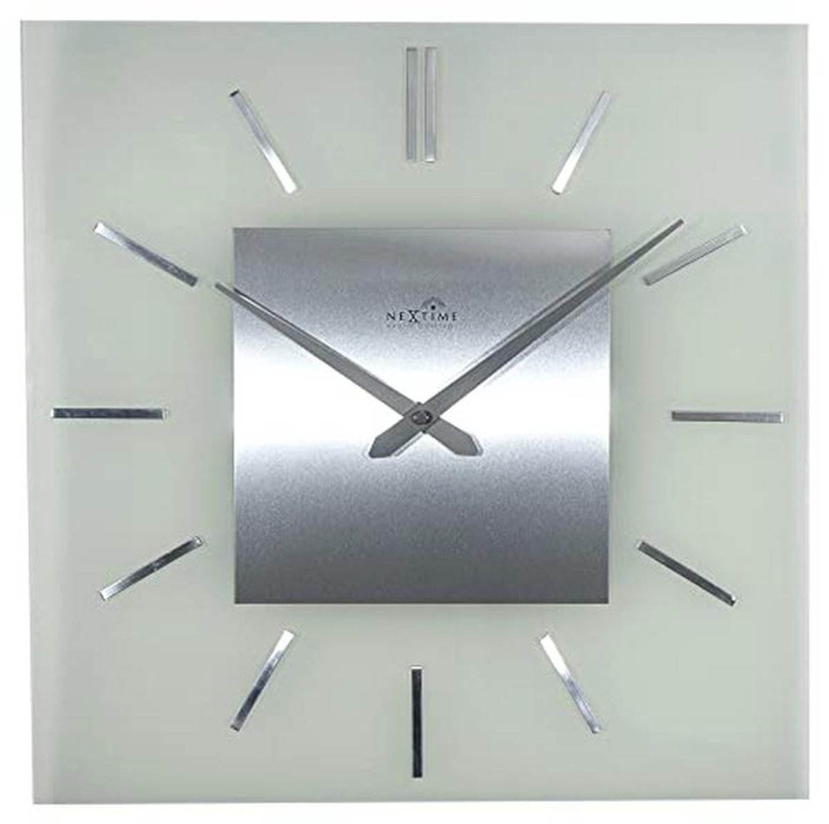 Transparante Vierkante Radio Geregelde Wandklok 40cm
