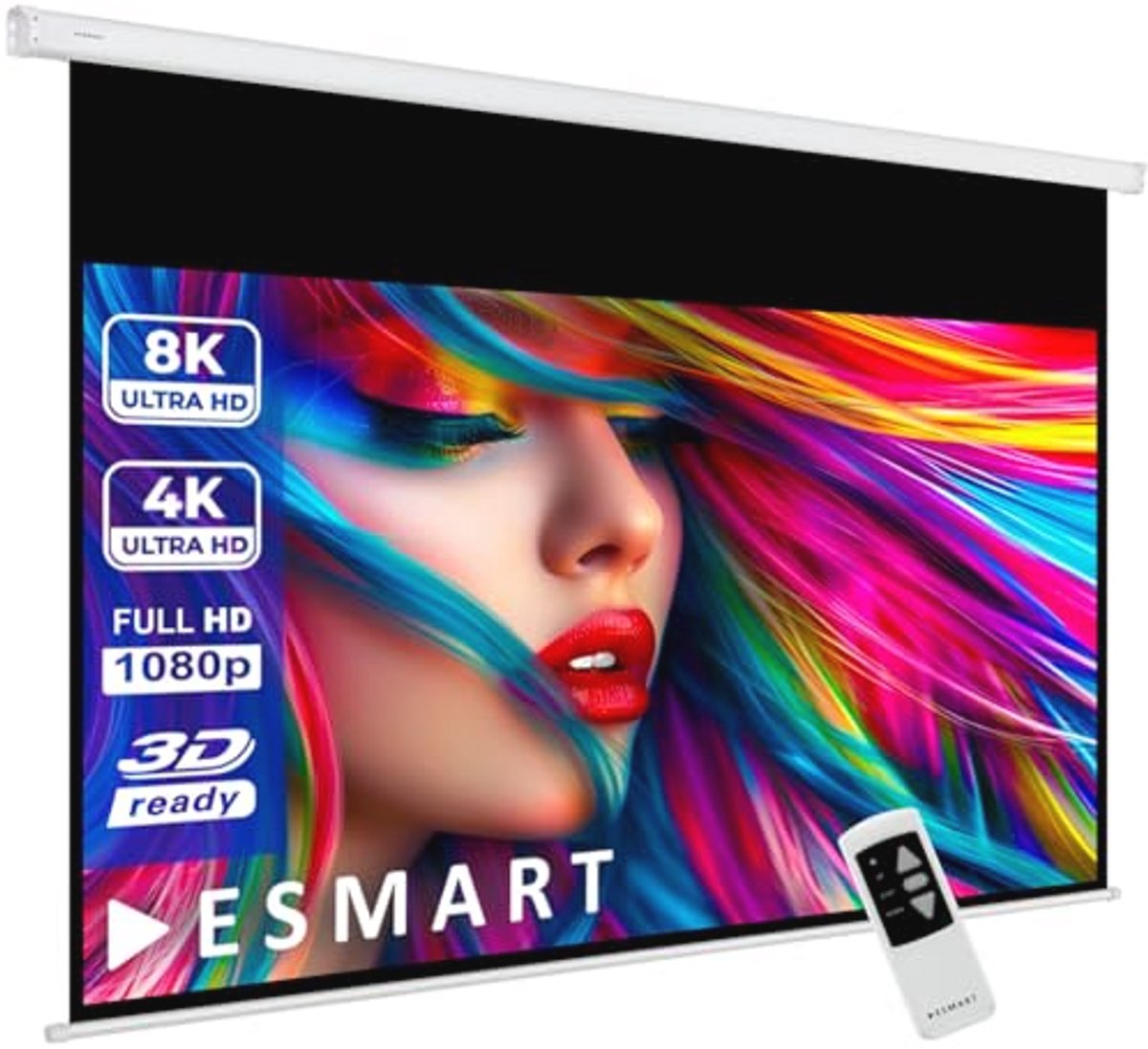 Motorized Projector Screen 100 inch with Remote Control - 16:9 Home Theater Screen