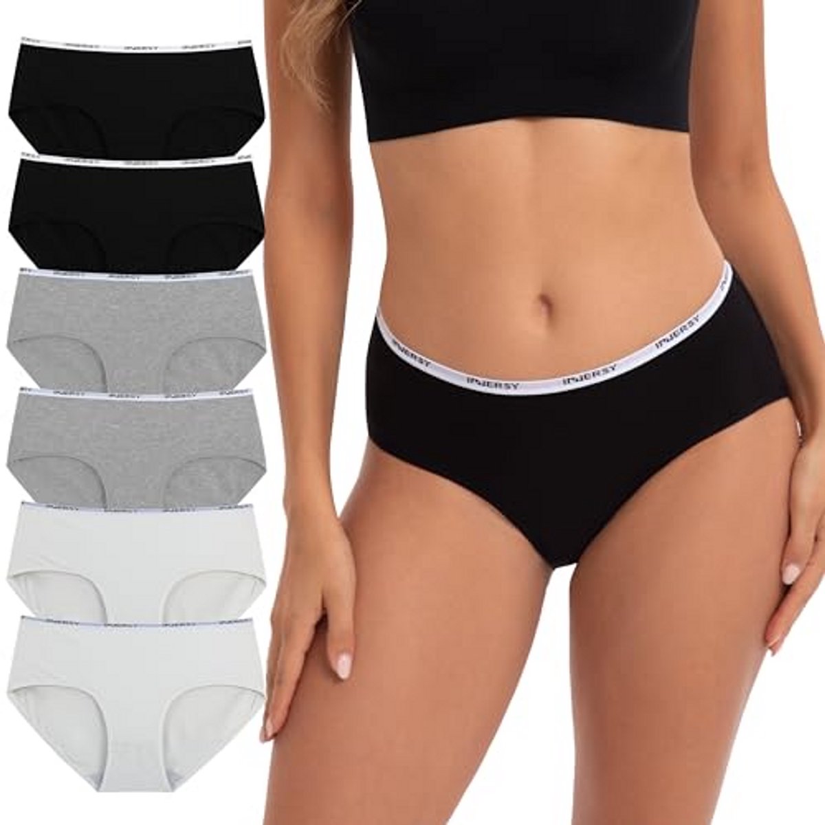 Comfortabele Dames Ondergoed - Stretch Katoenen Slips voor Vrouwen - 6 Stuks